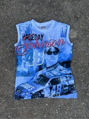 Blue Racing Graphic Muscle Tee